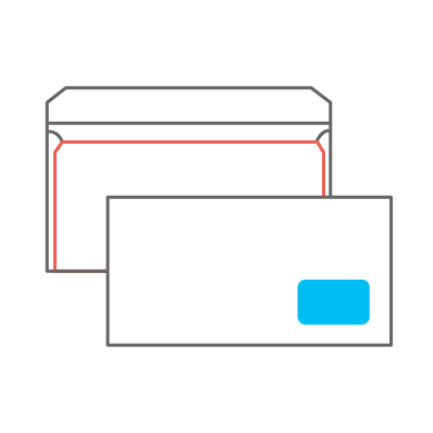 Конверт Е65 (110х220 мм) 1001 декстрин, окно