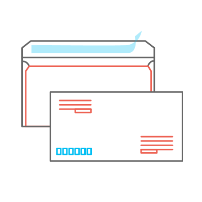 Конверт Е65 (110х220 мм) 2120 силикон, запечатка, подсказ