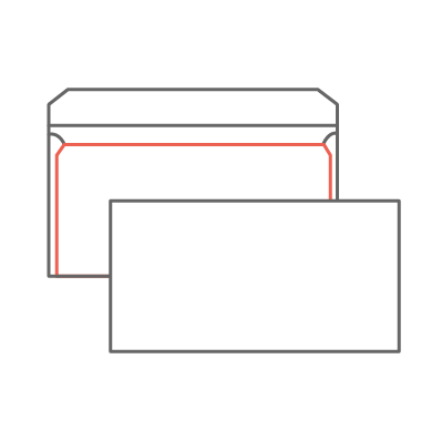 Конверт Е65 (110х220 мм) 1100 декстрин, запечатка